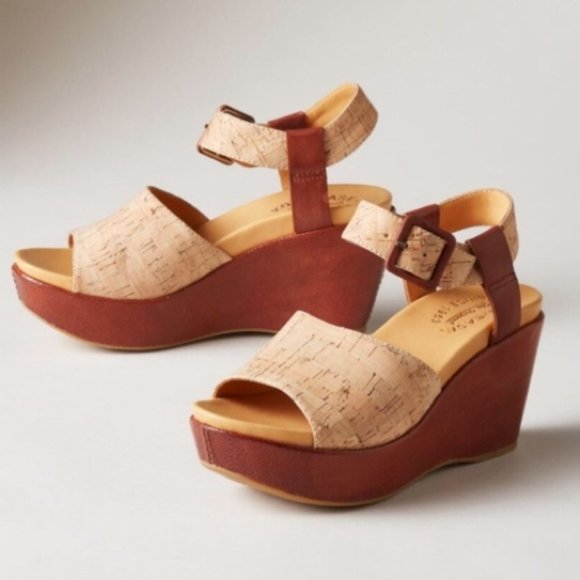 Kork-Ease Shoes - Kork-Ease Keirn Leather Cork Platform Wedge Sandal